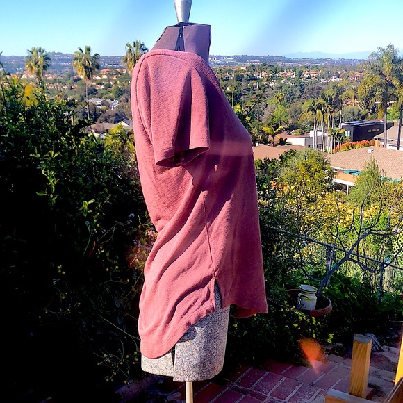 🚫Gifted Athleta soft v neck t shirt in mauve dusty brown pink soft modal sz S - Picture 5 of 8